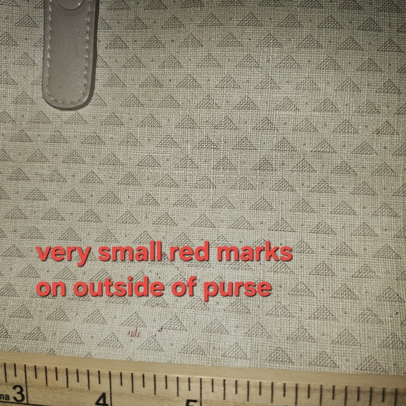 Liz Claiborne 1980s Vtg Purse Triangle Print Taupe & Khaki Shoulder Bag Zip Top - Picture 12 of 12